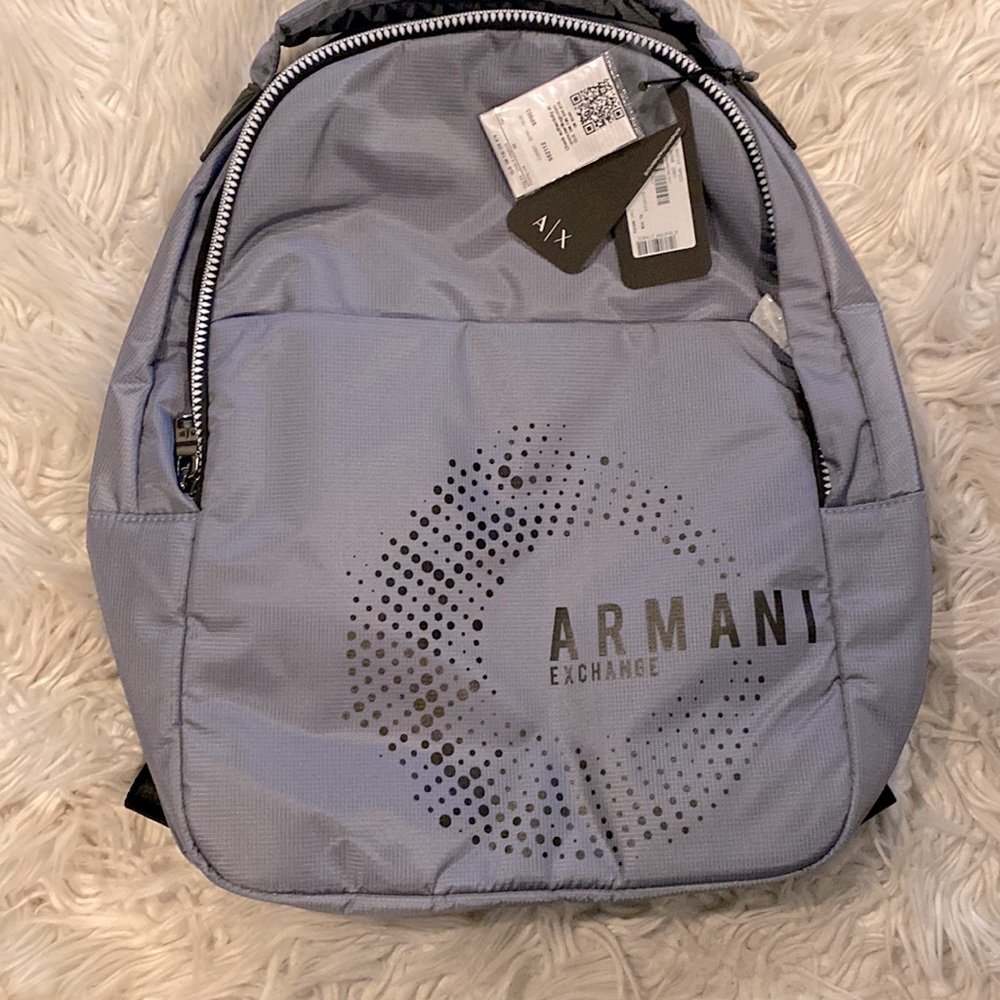 NWT Armani Exchange backpack. Grey with black straps.